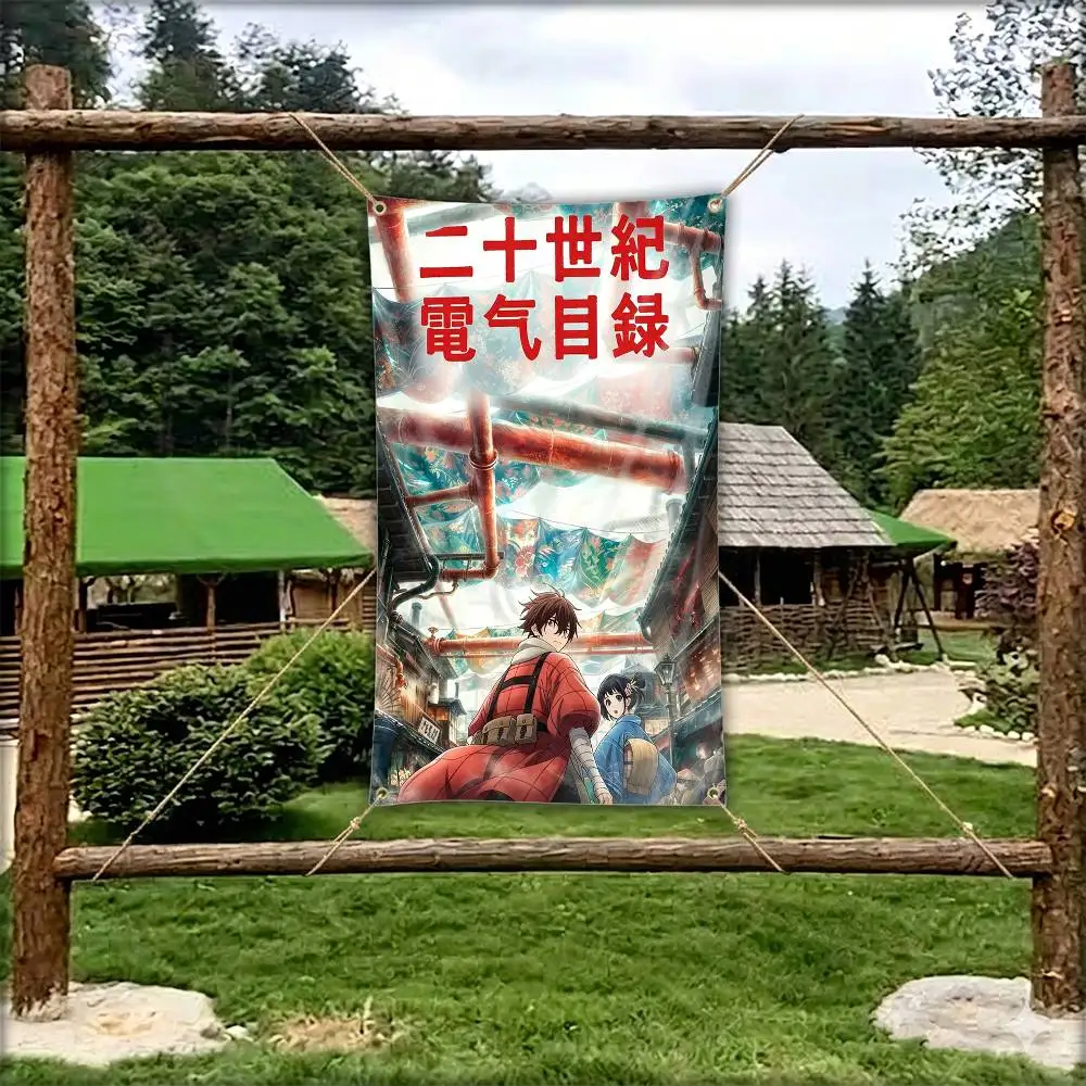 Denki Mokuroku Sparks of Tomorrow  Flag Tapestry Banner for Bedroom Living Room Outdoor Camping Custom Supported