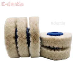 10pcs Dental Tools Dia 68mm 78mm 4 Rows Polishing Brush Wheel White Goat Hair Extra Soft For Laboratory Dentist Jewelry