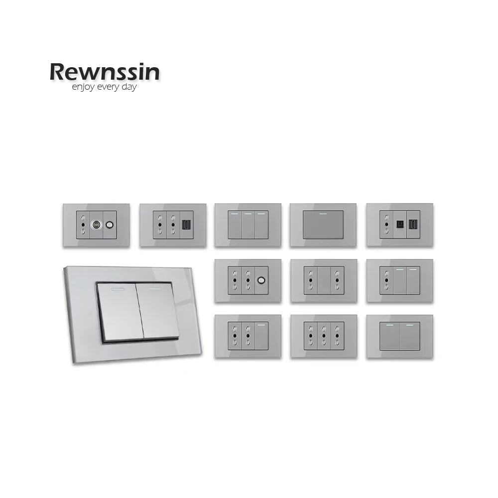 

118 Type Socket Switch Household Wall Mounted Switch Socket Ltalian Light Bulb Power Plug 16A 250V Standard Touch Switch