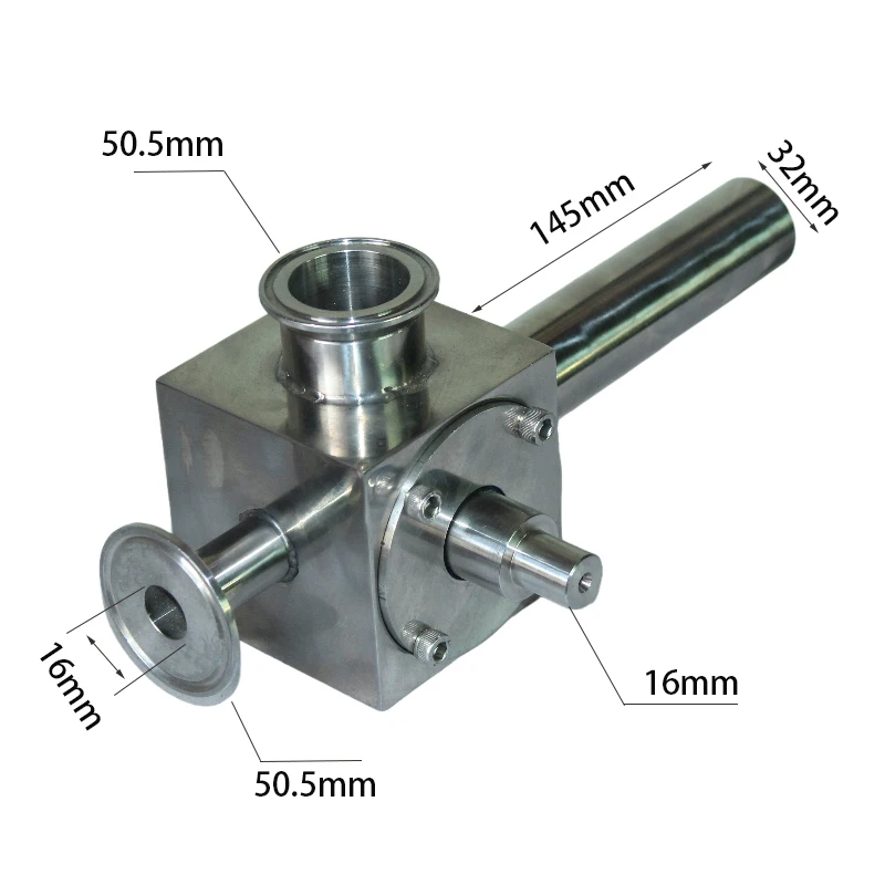 

DN16 Rotary Valve and Piston barrel SUS304 stainless Tee Vavle replacing part of piston filler penuamtic filling machine