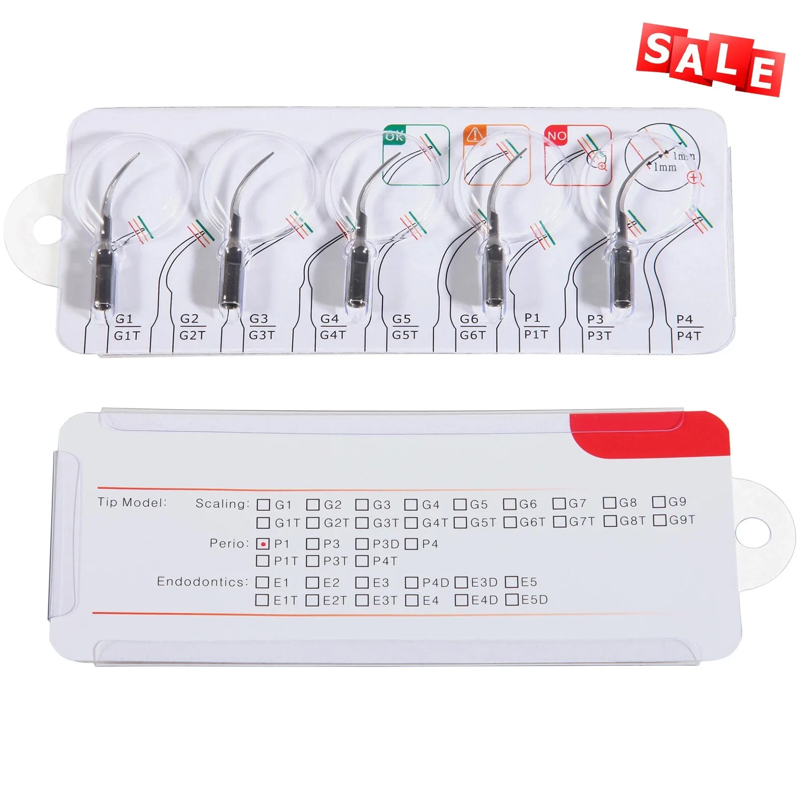 

10PCS Dental Ultrasonic Piezon Scaler Scaling Tips P4 Fit EMS WOODPECKER Handpiece