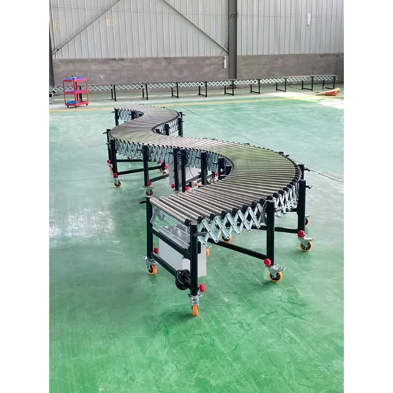1m Electric retractable roller conveyor for warehouse loading and unloading