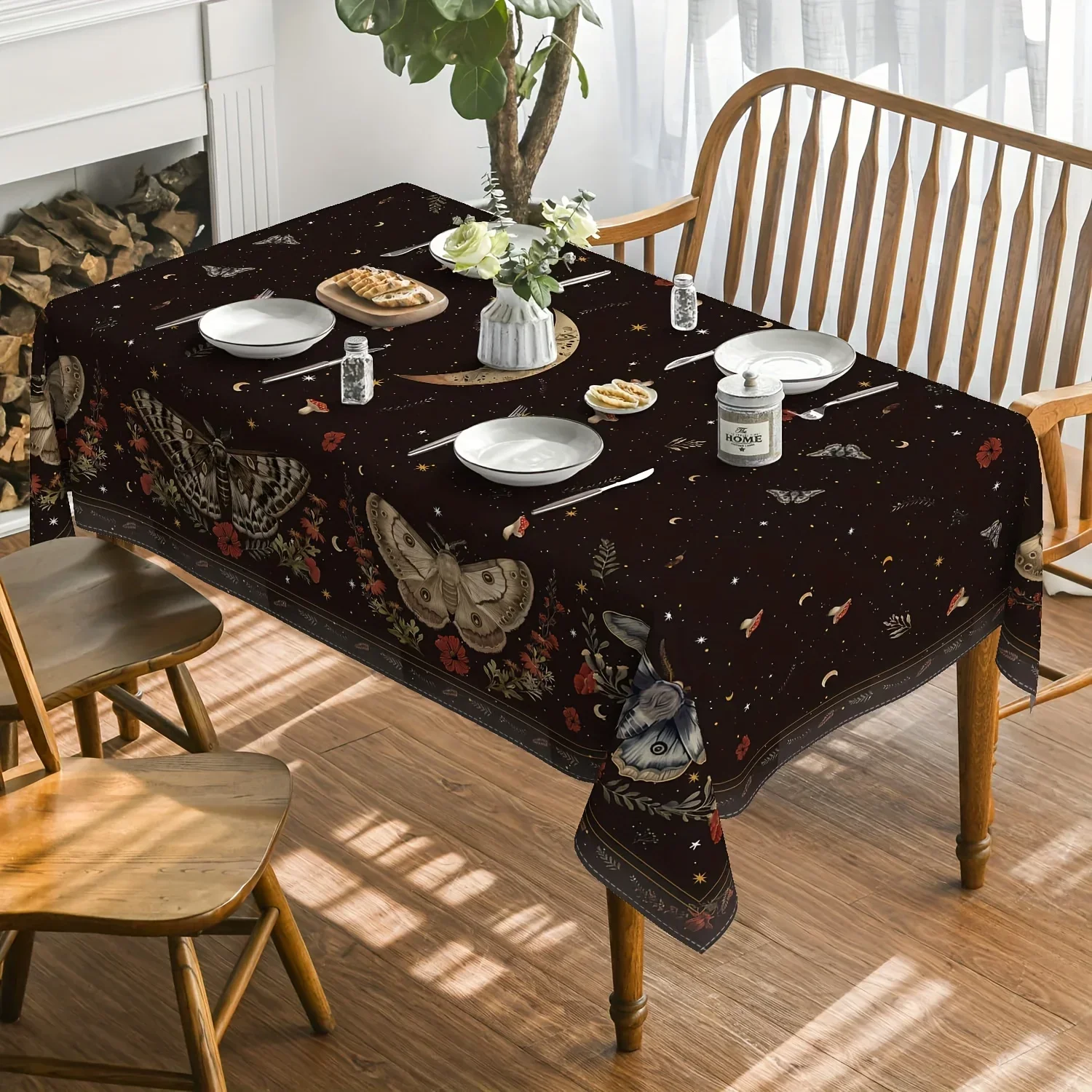 Butterfly, Star, Moon, Tablecloth, Rectangle, Suitable for party, dinner, terrace, garden, picniczyc