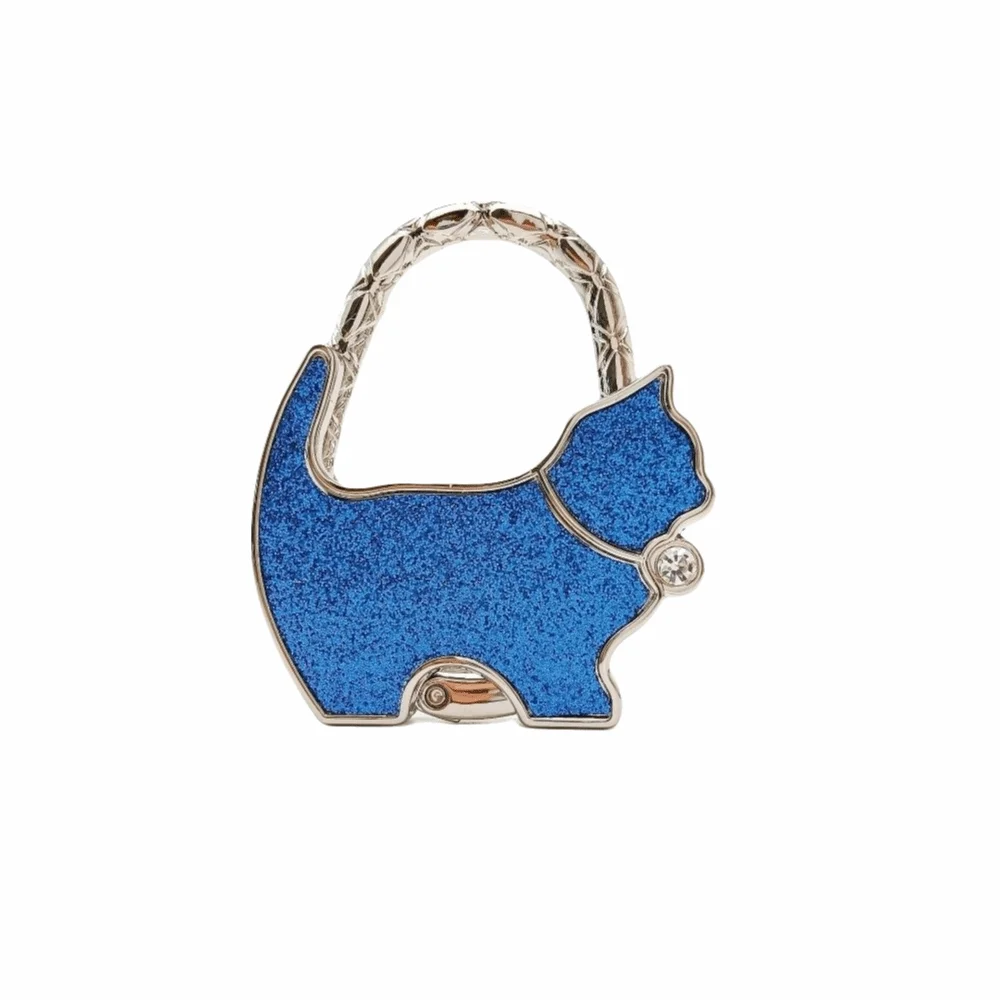 Cute Shape Cat Handbag Hook Foldable Lovely Design Folding Bag Hook Portable Alloy Material Purse Hanger Holder Home Decoration