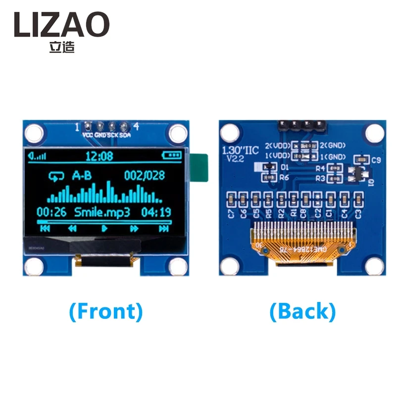 1.3 Inch SSD1306 OLED Display Module 128*64 Resolution IIC/SPI Dual Interface White Screen For Arduino STM32/Audio/DIY Project
