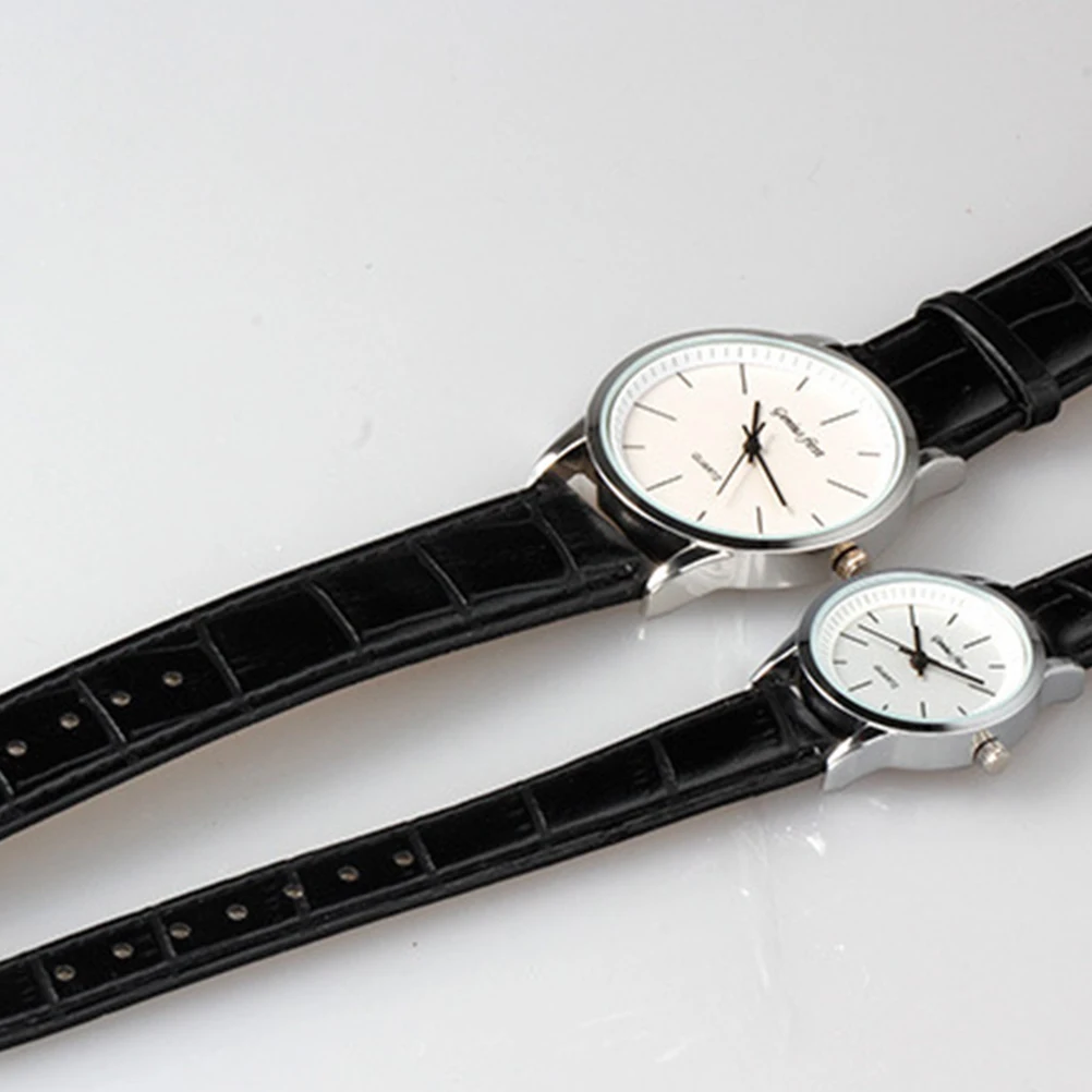 

1pc Couple Watches Strap Fashion Quartz Wristwatches Adjustable Pu Band Precise Movement Valentine'S Gift For Him Her
