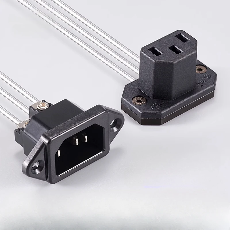 Power Cord Extension Cable Computer 90 Degree Elbow, Three Hole Ultra-thin Male and Female Plug, Computer C13 To C14