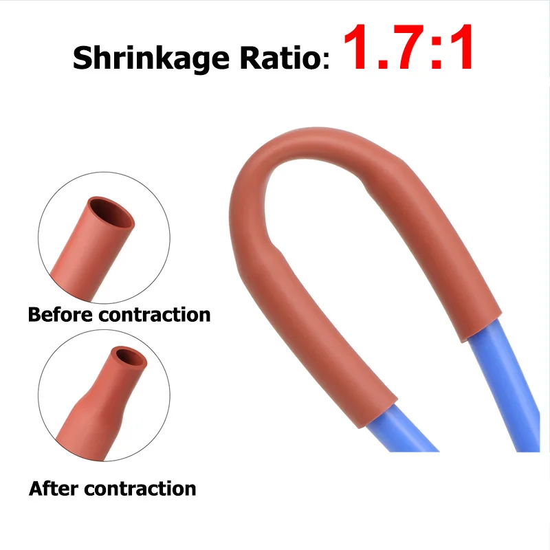 1Meter Silicone Heat Shrink Tube Dia 0.8-30mm Flexible Cable Sleeve Insulated High Temperature Soft DIY Wire Wrap Protector