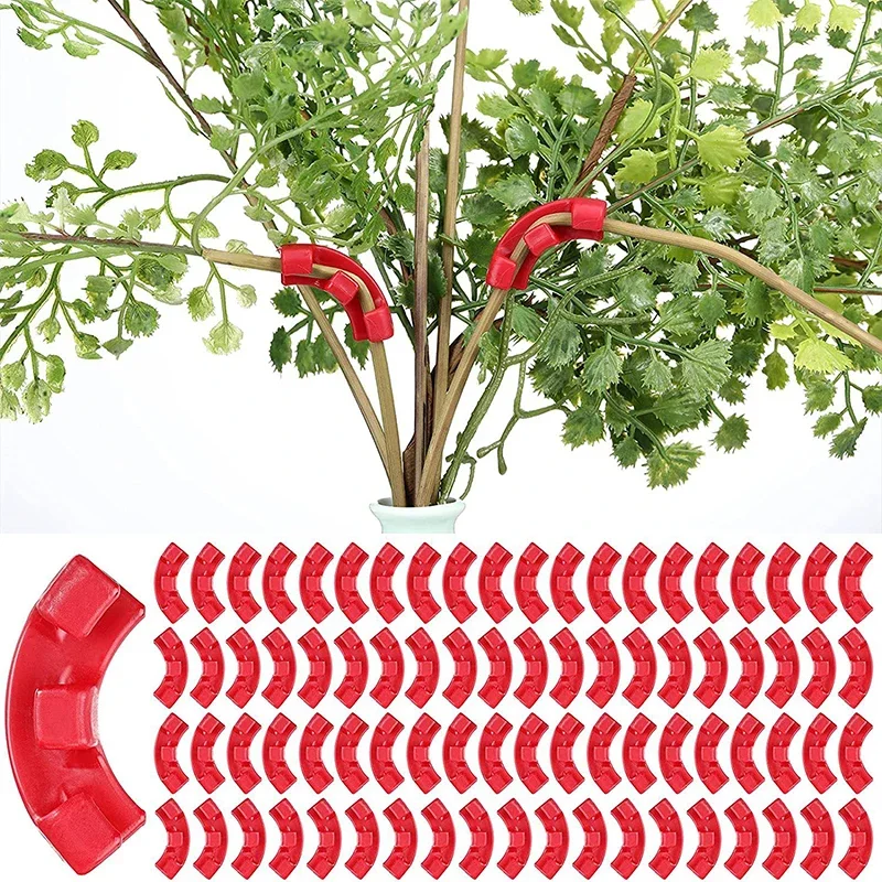 

30PCS 90 Degree Plant Trainer Low Stress Stem Training Bending Clips Plant Bender for Garden Plant Trellis Growth Kits Red Green