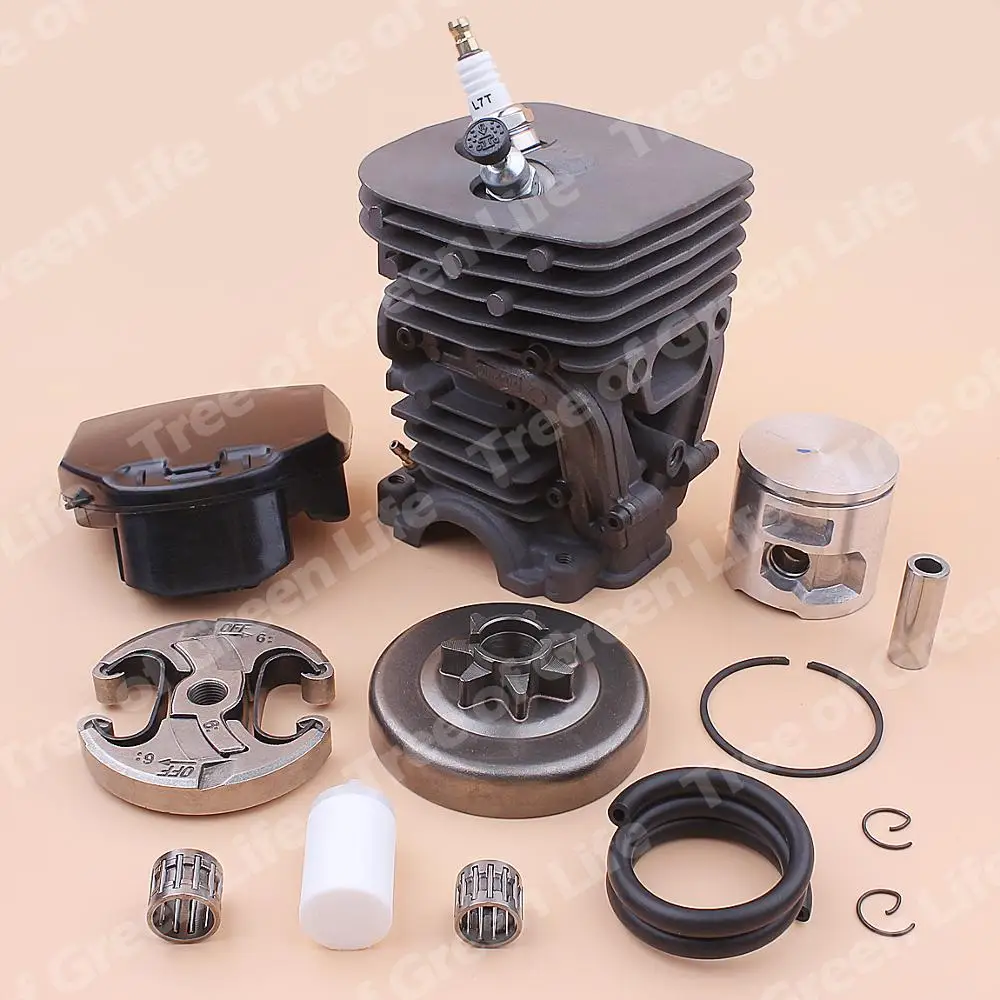 Kit pistone cilindro 47mm per Husqvarna 455 460 frizione tamburo Assy aria filtro carburante linea cuscinetto valvola di decompressione candela