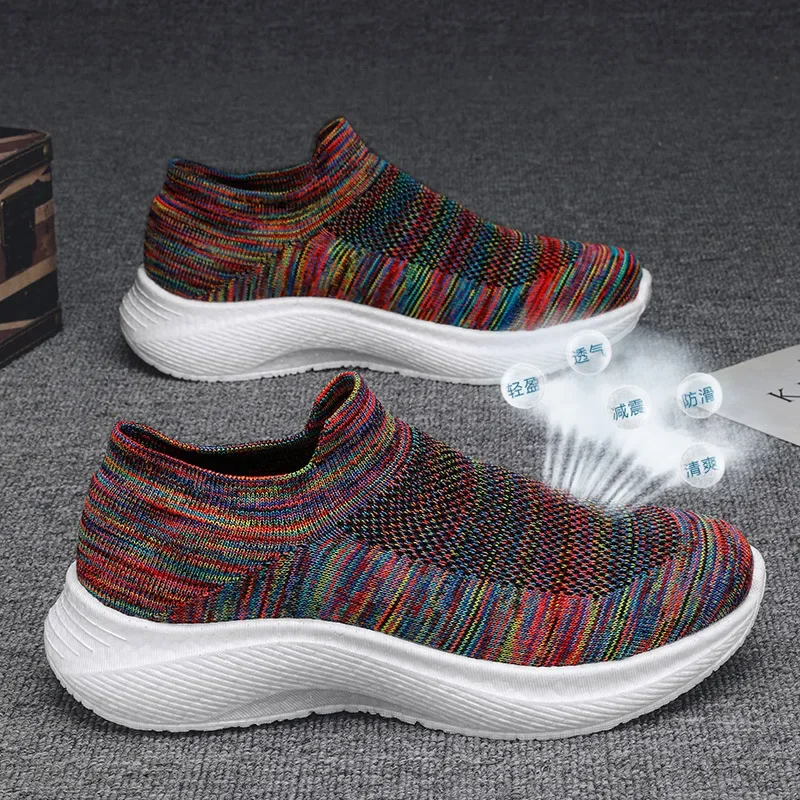 

Pop 2025 Men's New Flying Woven Casual Sports Shoes Outdoor Casual Shoes