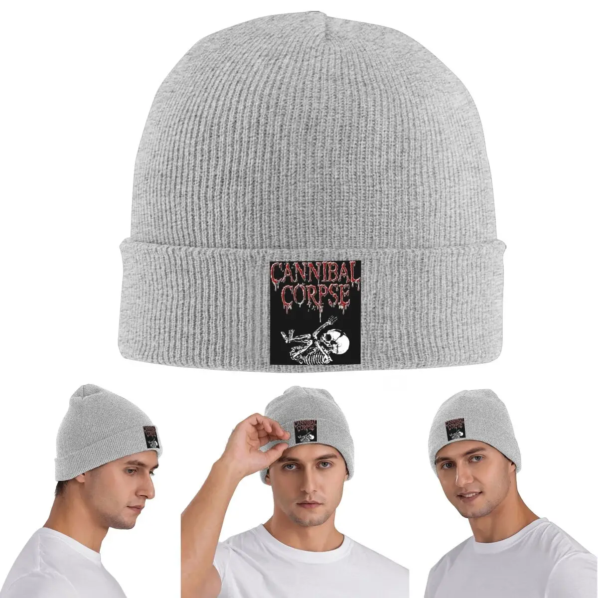 Cannibal Corpse Death Metal Band Warm Knitted Cap Winter Knit Bonnet Hat Skullies Beanies Hip Hop Caps for Unisex