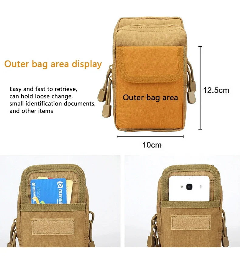 

Tactical Hunting Molle Bag Waist Outdoor Sports Phone Belt EDC Small Tool Ultra Thin Practical Waist