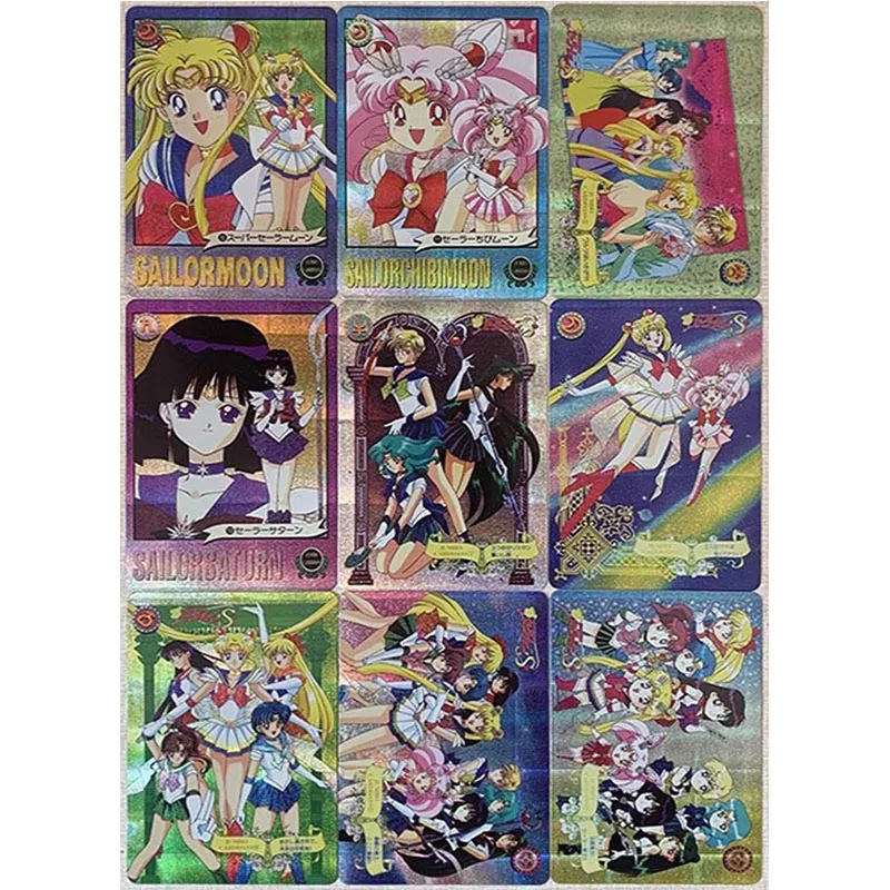 Anime Character DIY Collectible CardsPrincess Serenity Sailor Moon Daki Laser Flash Cards Boy Play Toys Christmas Birthday Gifts