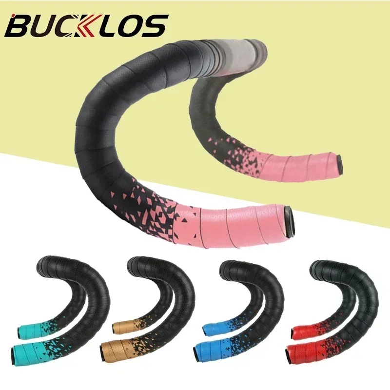 BUCKLOS-Cinta de absorción de impacto para manillar de bicicleta, cinta de EVA curvada para ciclismo de carretera, cómoda para carreras