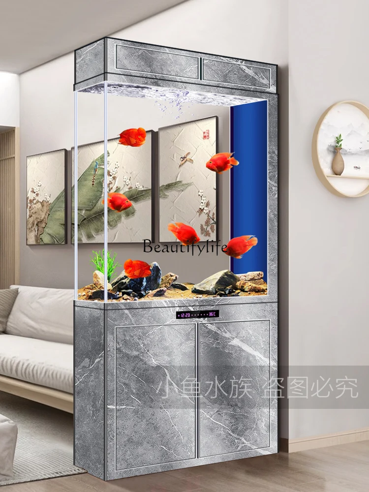 FG Entryway Fish Tank Screen Partition Living Room Wall-Mounted Medium-Large No-Water Change Eco Bottom Filter