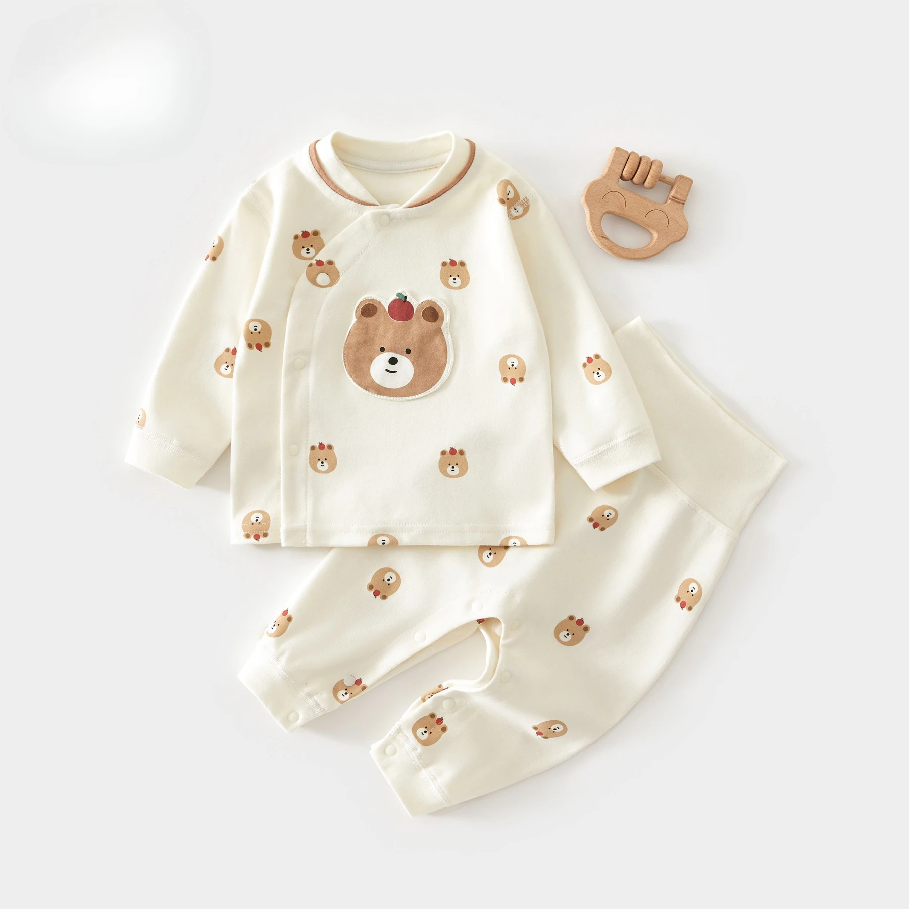 

Baby Clothes Spring Autumn Cotton Bodysuit Set, 2Pcs Separated Underwear for Boys and Girls, Suitable for Fall and Winter，0-1Y