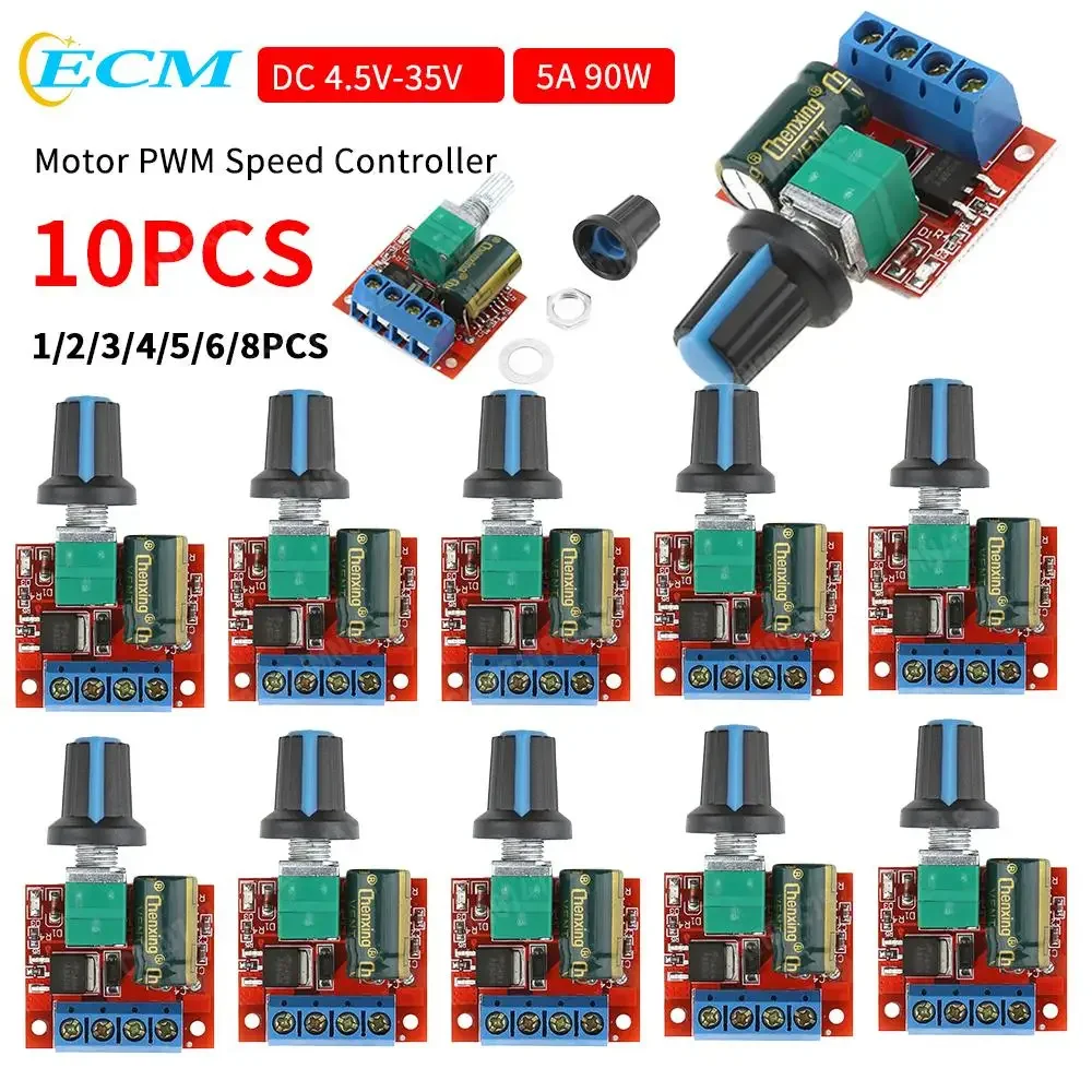 1-10PC 5A 90W PWM 12V DC modulo regolatore di velocità del motore DC-DC 4.5V-35V regolatore di velocità del motore a bassa tensione modulo di