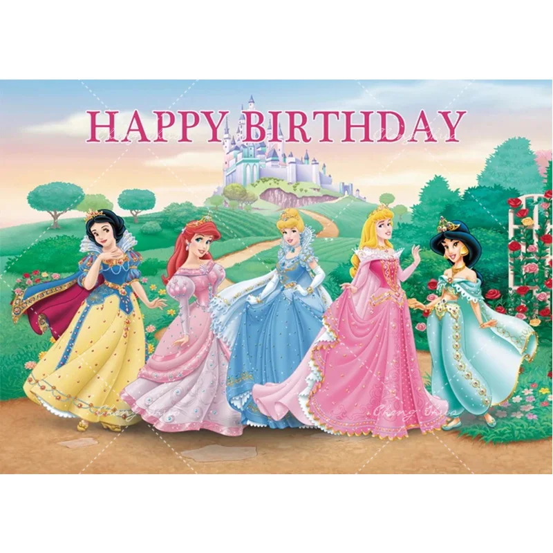 Disney Princess Sofia Snow White Theme Background Cloth Happy Birthday Party Baby Shower Supplie Decoration Banner Shooting Prop