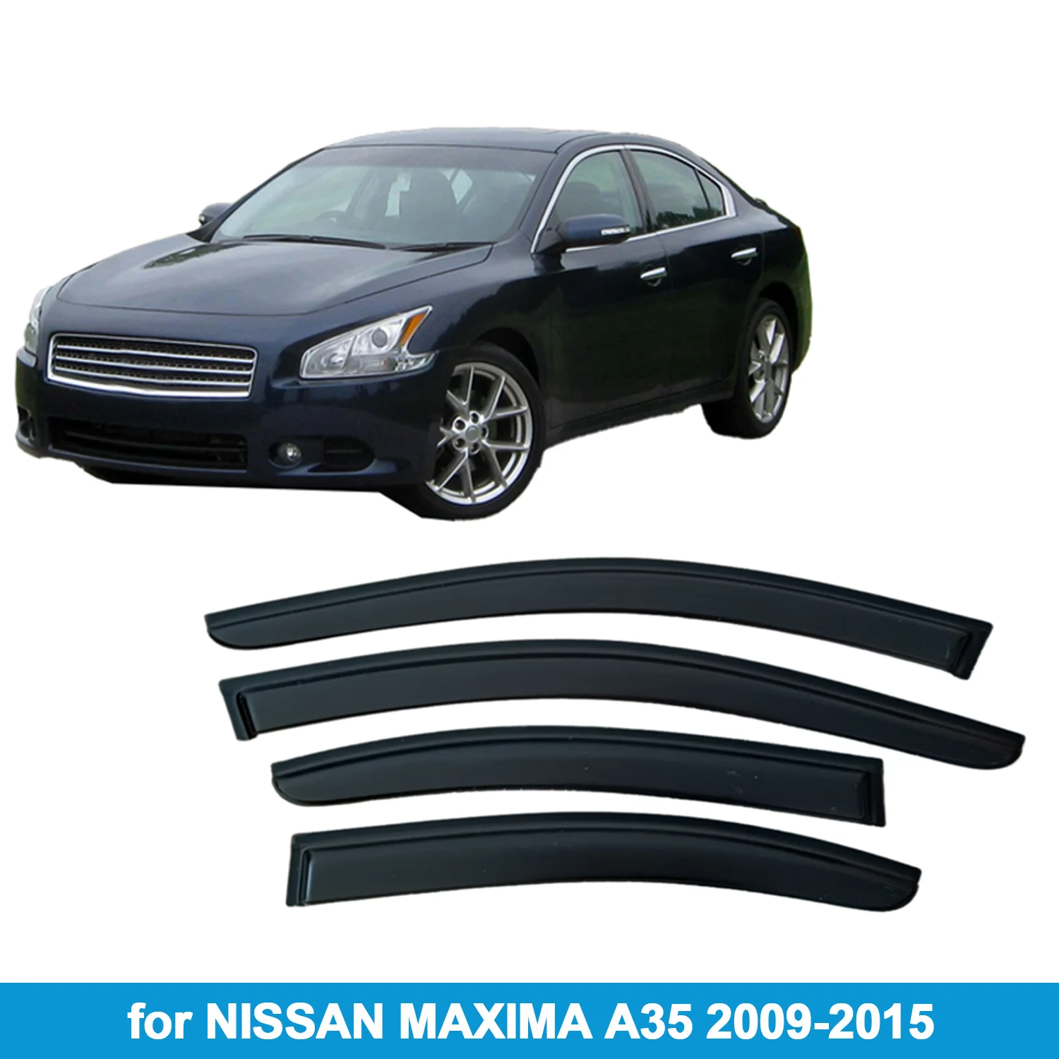 حاجب النافذة لنيسان ماكسيما A35 2009-2015 واقي المطر الجانب تنفيس منحرف الطقس خارج جبل الشريط على