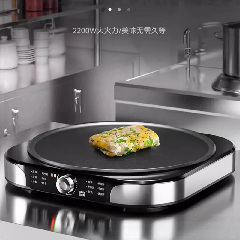 Commercial non-stick electric griddle, multi-functional griddle, stainless steel pancake maker, stainless steel body
