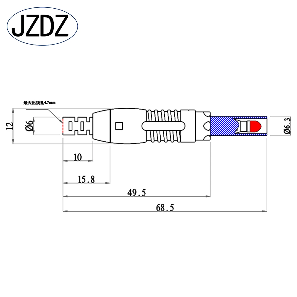 Imagem -02 - Jzdz Peças mm Plugue Banana de Segurança Retrátil para Plugue Banana Cabo de Teste 1m Plugue Banana de Cobre Banhado a Níquel J.70019