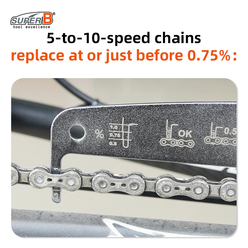 Super B Bicycle Repair Tools 2-in-1 Chain Checker and Chain Hook