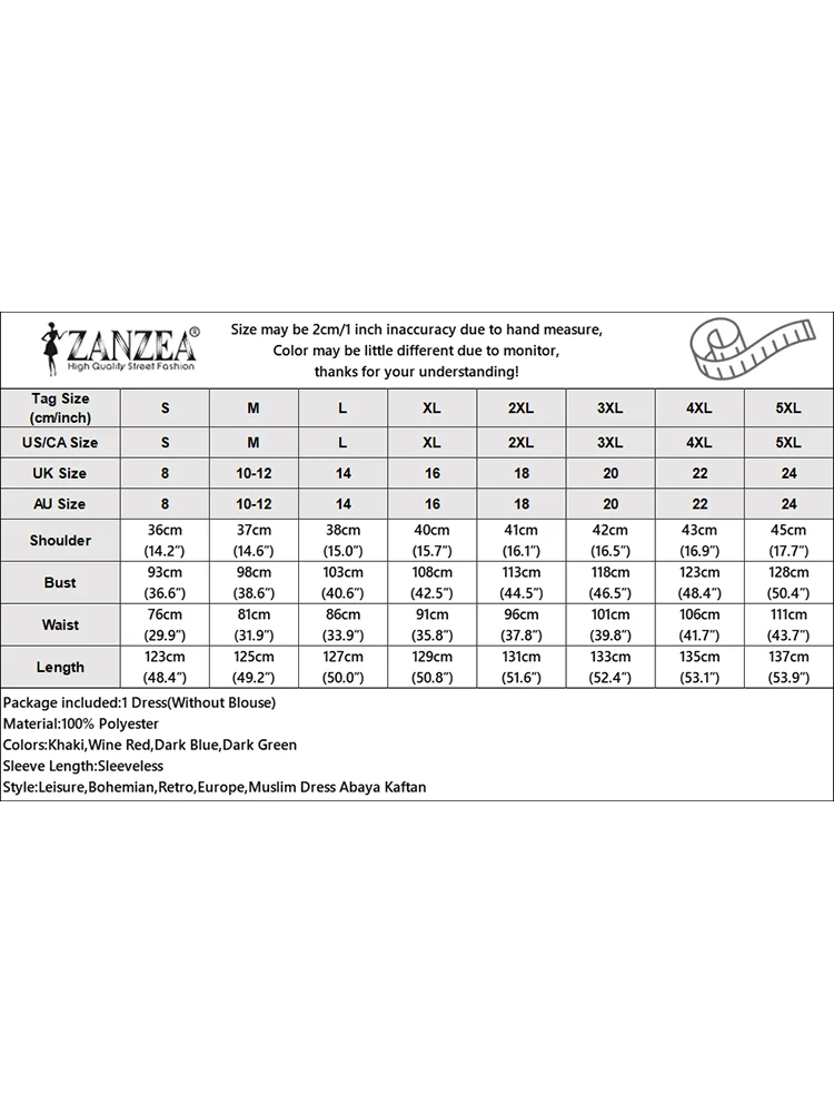 ZANZEA 두바이 무슬림 드레스, 봄 민소매 멜빵 드레스, 여성 캐주얼 루즈 파티 선드레스, 이슬람 의류, 2023 패션