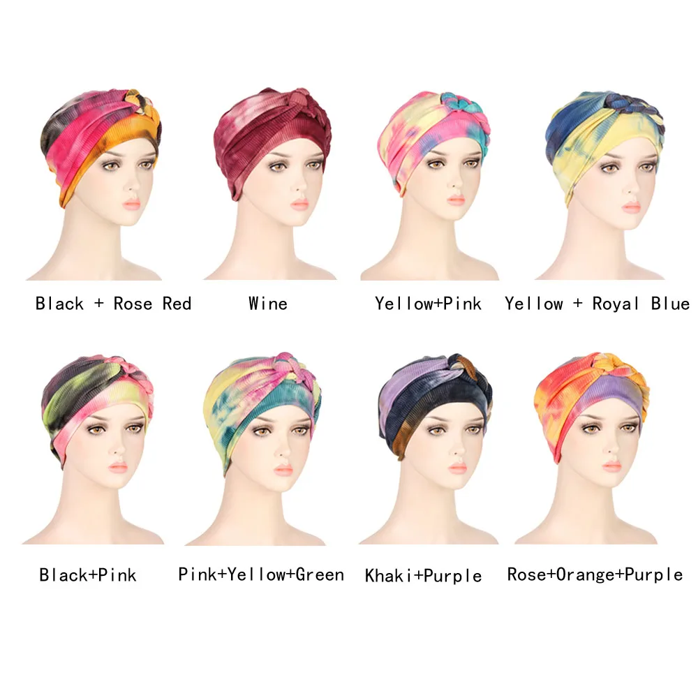 New Women's Hair Care Islamic Jersey Head Scarf Muslim Braid Turban Wrap Stretch Turban Hat Chemo Cap Head Wrap Beanies Skullies