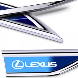 2X Car Body Fender Side Metal Chrome Zinc Alloy Knife Side Emblem 3D Sticker For Lexus RX330 IS250 Ct200h ES300h RX350 LS GS NX