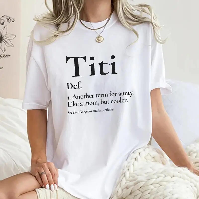 

TiTi Definition T-Shirt, Auntie Gift from Niece Nephew, Women's Funny Auntie Day Present Top, Minimalist Family Graphic Tee