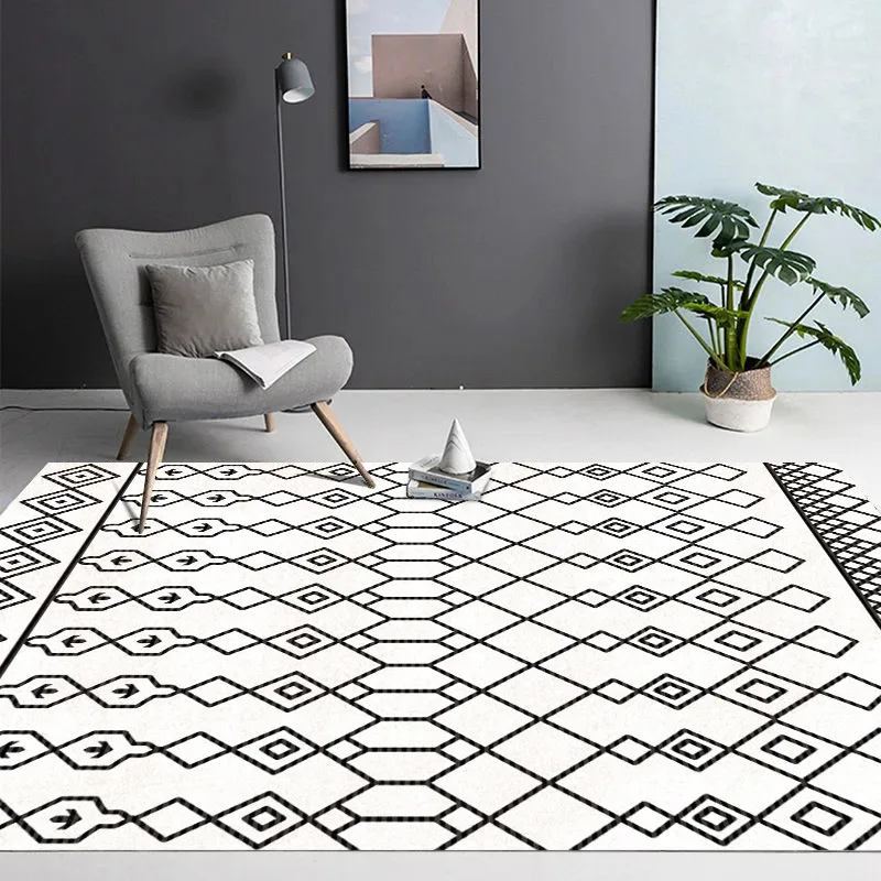 Contemporary Area Rug High Contrast Tone Floor Covering For Office Studio Housewarming Gift Present