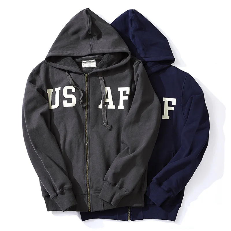 

Американское винтажное худи на молнии с капюшоном, плотное (490 г), универсальное, повседневное, с длинными рукавами, в стиле свитшота