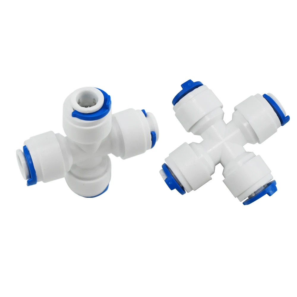 

1/4 OD PE трубка быстроразъемный соединитель для питьевой воды RO крестовые фитинги система обратного осмоса 10 шт.