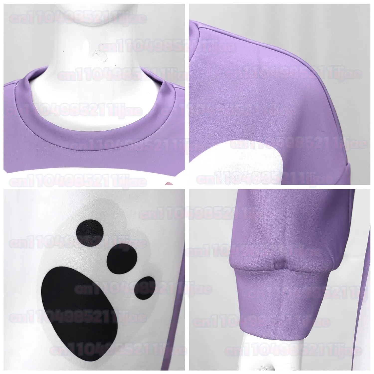 Anime Kpop Demon Huntrix Cosplay Mira 코스프레 Kawaii Lilac Bear Pajamas Cute Sweet Long Sleeved Sweatshirt Lovely Halloween Cos