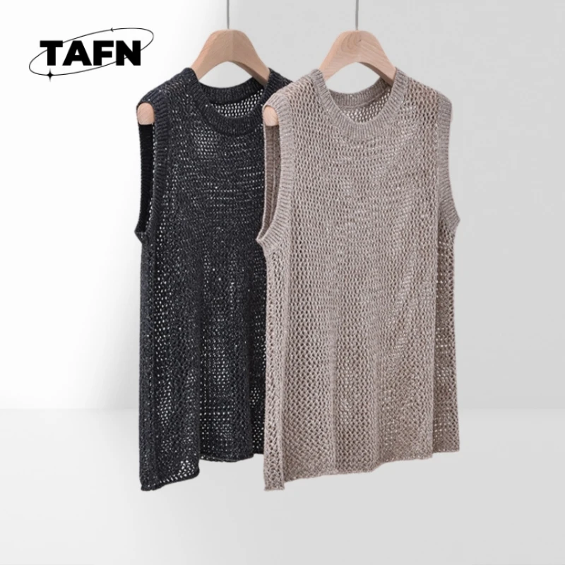 Hollow-out Pailletten Oud Geld Stijl Retro Hals Kleuraanpassing High Street Temperament Stand Kraag Casual Top AF3016