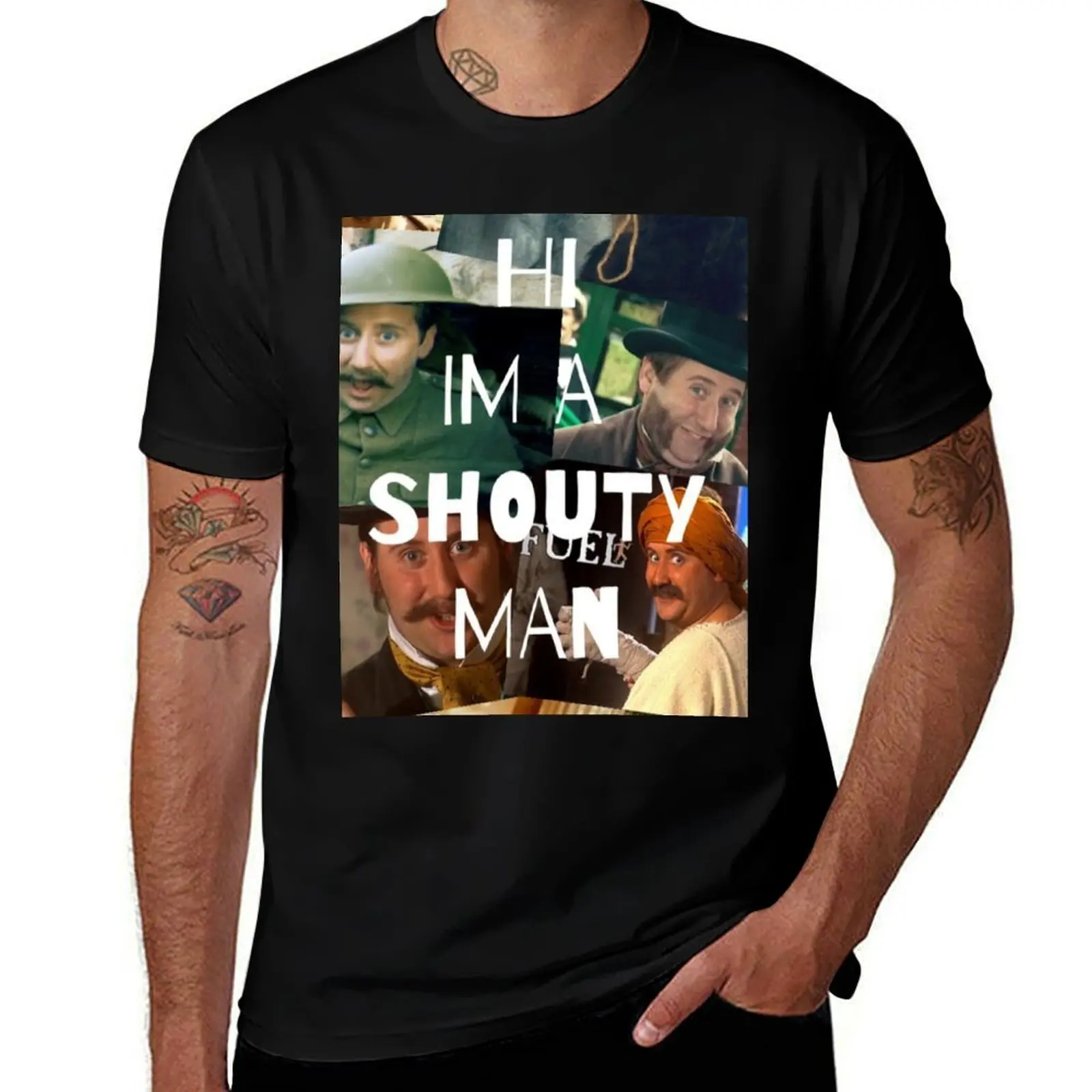 

Shouty man collage T-Shirt Creative Graphic Tee Shirt