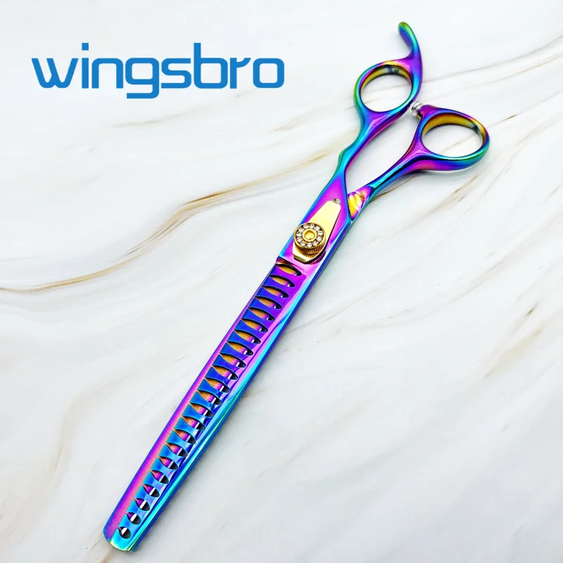 

wingsbro 8.0 inch Professional Dog Grooming Scissors Chunker Shears Pet Supplies Dog Beauty Pet Items Dog Thinning Shears
