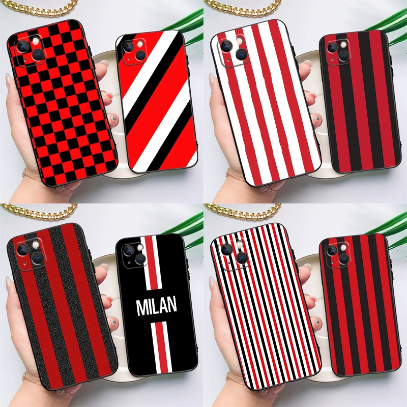 Milan Stylish Stripe Design Phone Case For iPhone 16 15 13 12 11 14 Pro Max Mini X XR XS MAX Plus Back Cover