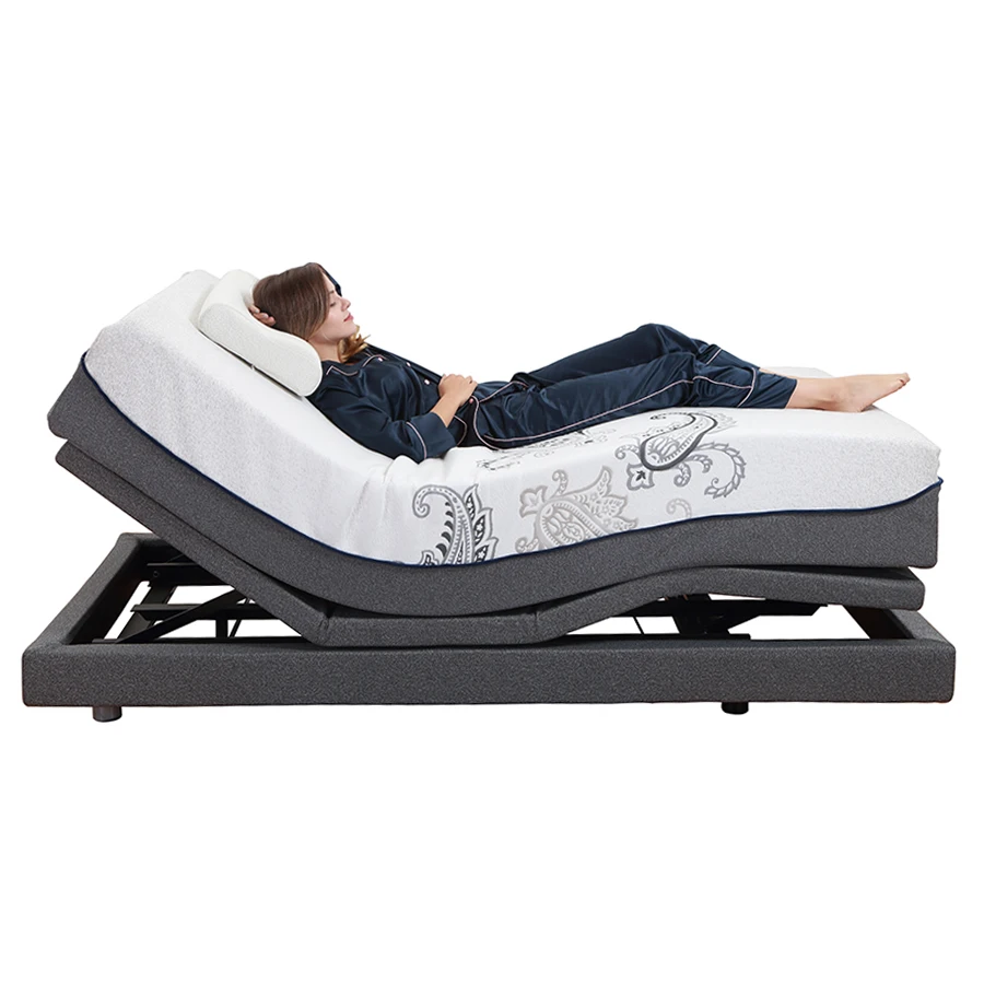 Double Size Massage Wireless Remote Control Electric Adjustable Bed with Head and Foot Function