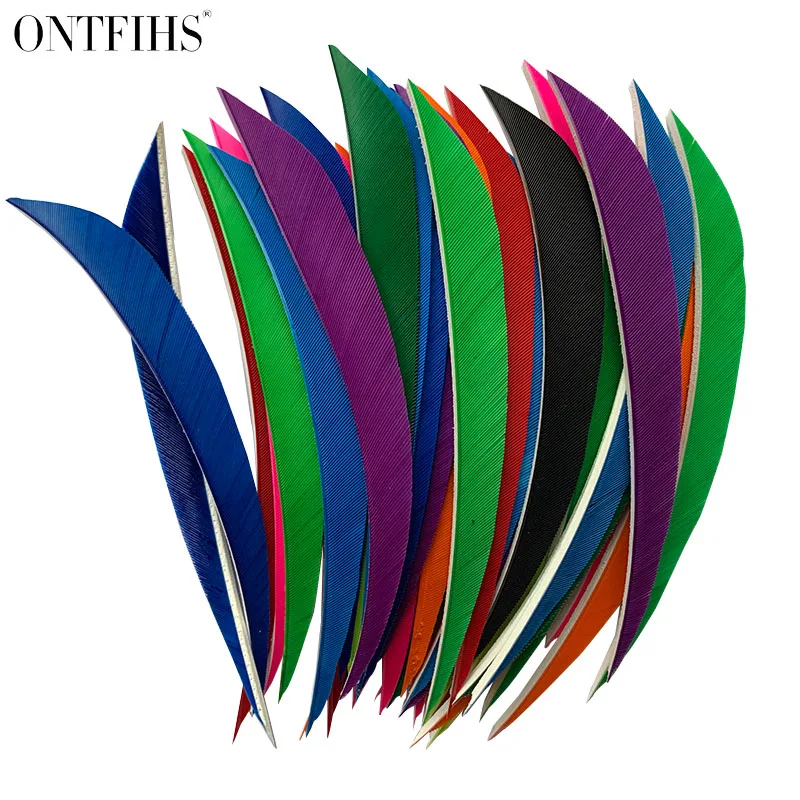 ONTFIHS-plumas de flecha para tiro con arco, accesorios de flecha Natural, 50 unids/lote, 5 pulgadas, Liu Ye