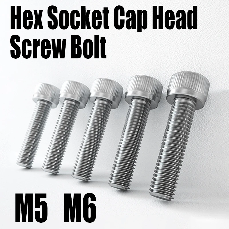 

10PCS M5 M6 316 Stainless Steel Hexagon Hex Socket Cap Head Screw Bolt Length 8mm-140mm Allen Screw Bolt Fastener