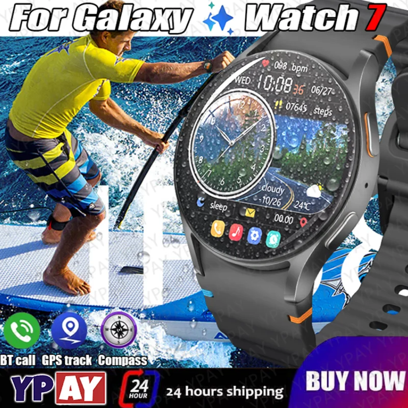 

2025 New For Samsung Galaxy Watch7 AMOLED Men's multi-function sports Fitness BT Call Women IP68 waterproof GPS track smartwatch