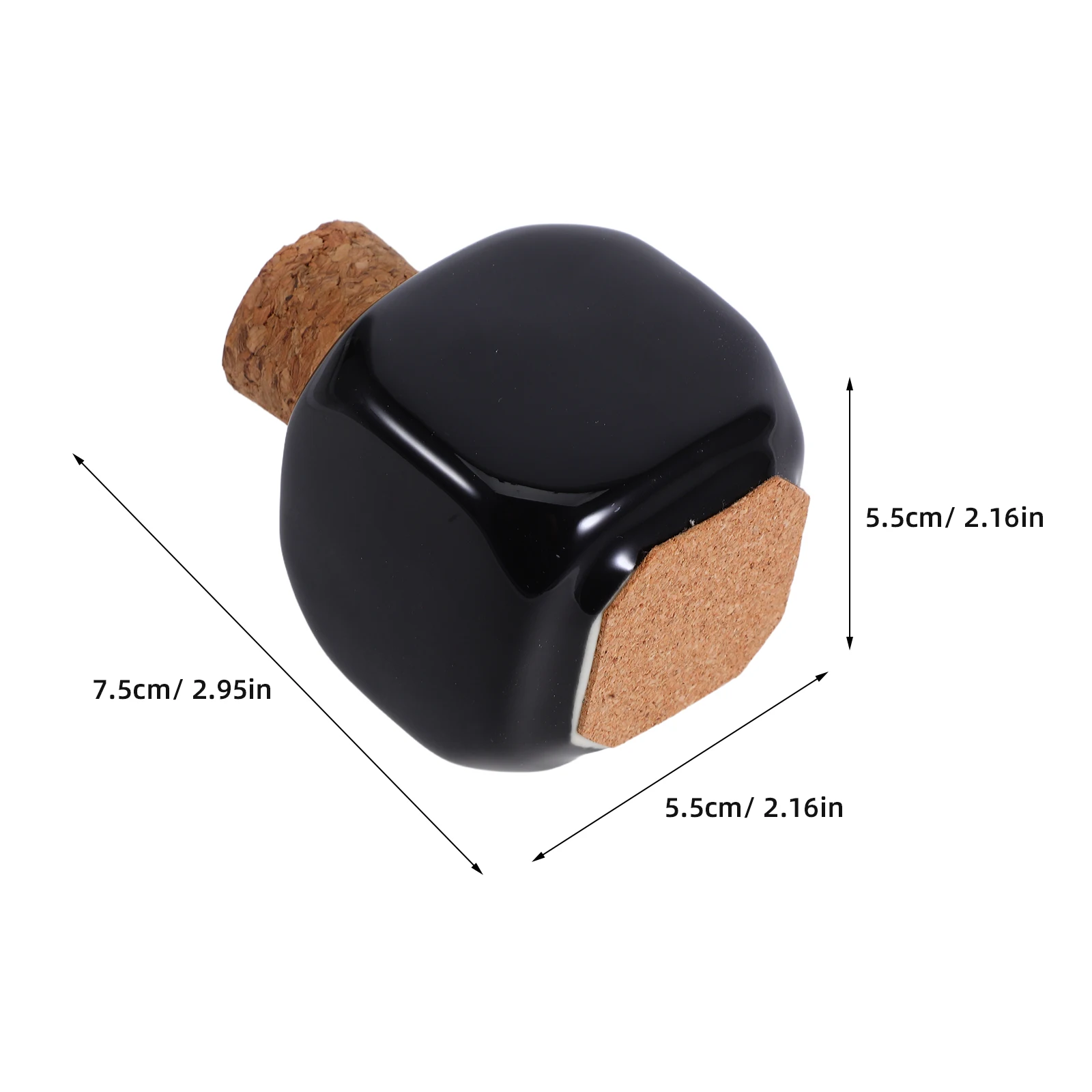 Bouteille de liquide de manucure en céramique noire, tasse de médicaments pour ongles avec conception claire pour poudre acrylique et organisateur de stockage de liquides