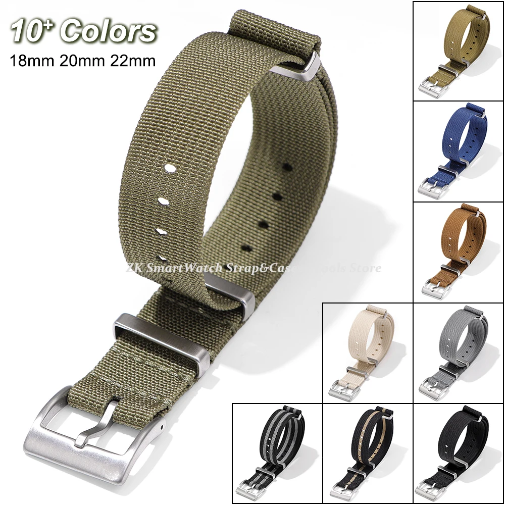 Ribbed Watch Strap 18mm 20mm 22mm for Omega Military Weave Sport Bracelet Belt with Clasp Fabric Replacement Wristband Men Women