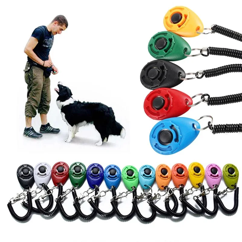 Adjustable Wrist Band Pet Training Clicker Portable Sound Click Key Ring Dog Cat Behavior Training Tool Pet Training Supplies