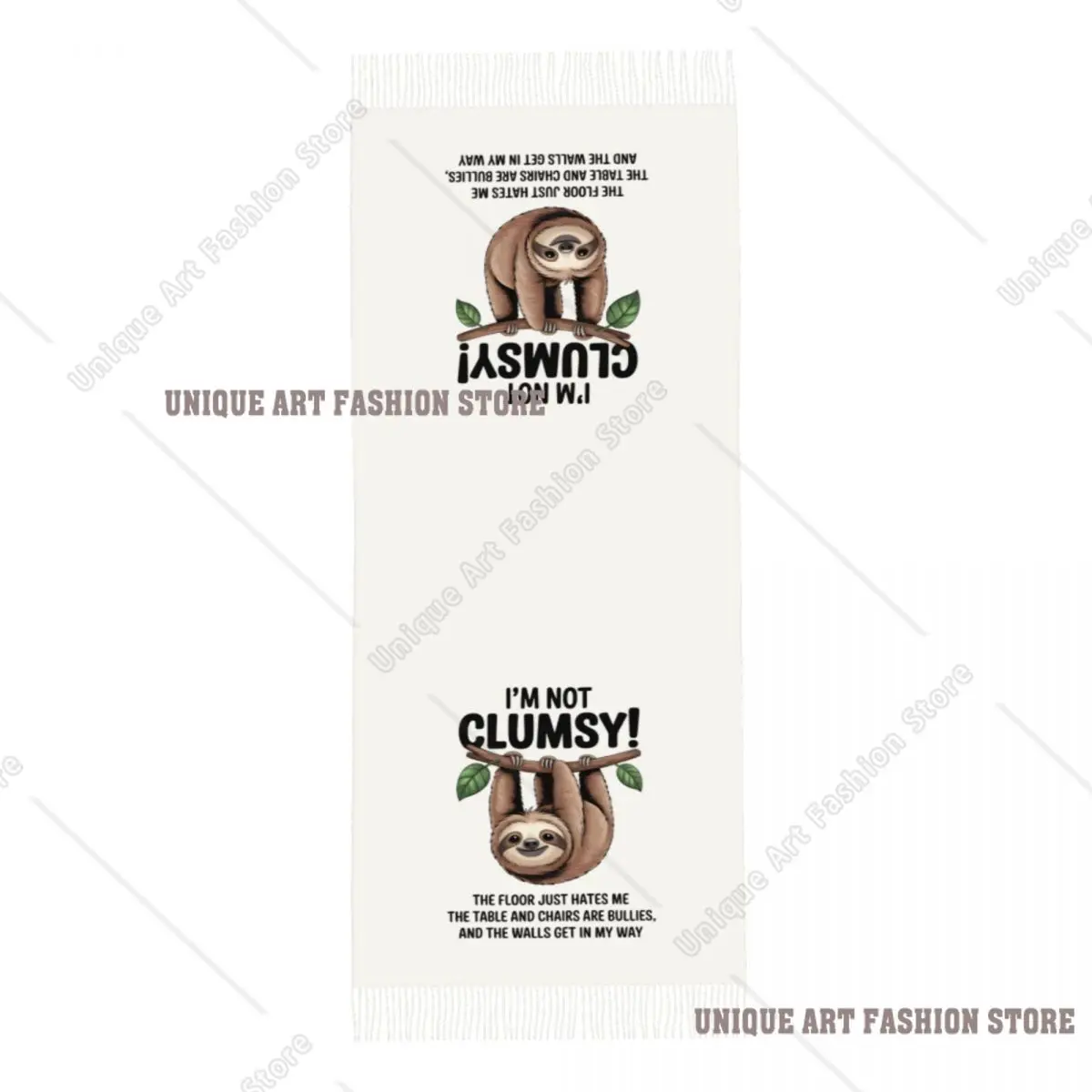 Impression personnalisée drôle paresseux je ne suis pas maladroit écharpe femmes hommes hiver automne chaud écharpes châles enveloppes