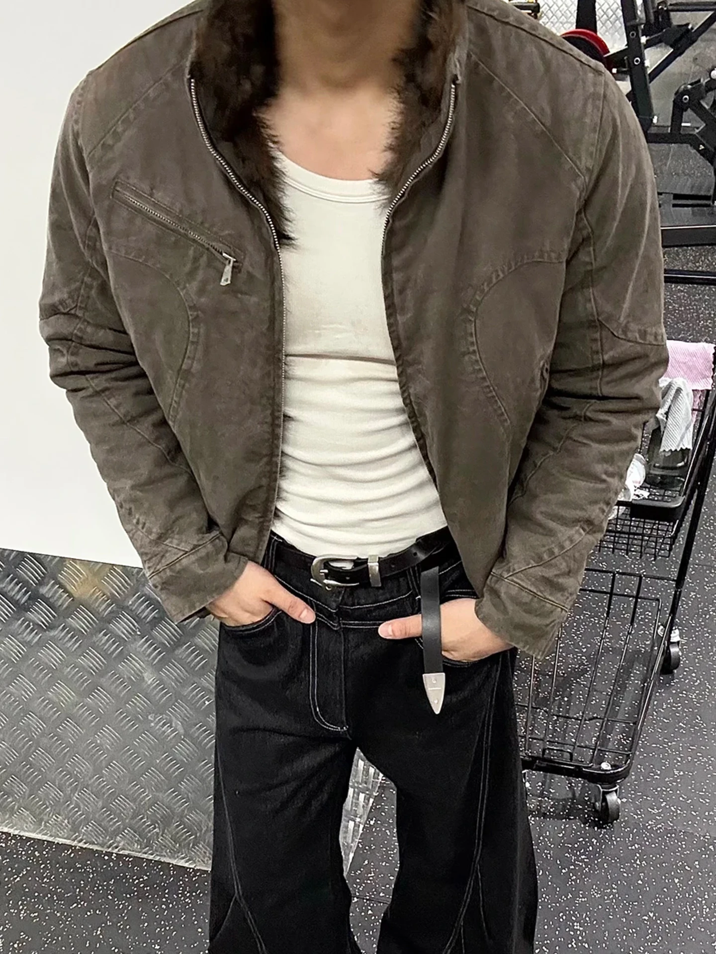 

Мужская куртка Cé Brown Waed в американском ретро-стиле, высококачественная, из широкого хлопка, молодежная, модная, теплая, длинная, на молнии