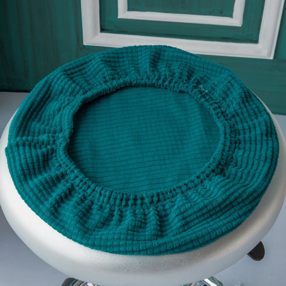 

Chair Cover Elastic Round Seat Protector For Dining Room Wedding Hotel Party Office Stools Sapphire -38Cm