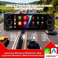 1DIN MP5 Player 5.2 Inch Dual-Knob Car Radio For Universal Wireless Car Play FM Radio Touch Srceen HD Video Smart BT Stereo USB